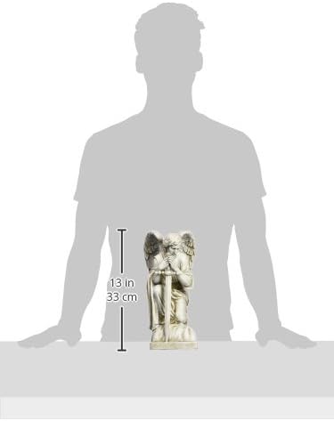 Joseph's Studio by Roman Inc., Kneeling Male Angel, Garden Collection, Religious Statue, Memorial, Angel, Patron Saint, Garden Décor (13x6x8)