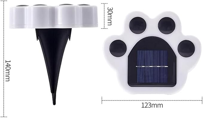 Outdoor Solar Lights, Automatic 7 Color Changing Solar Paw Print Lights, Rechargeable Paw Print Solar Garden Lights Outdoor Waterproof Led Garden Lights Beautiful Solar Powered Outdoor Decor(4 Packs)
