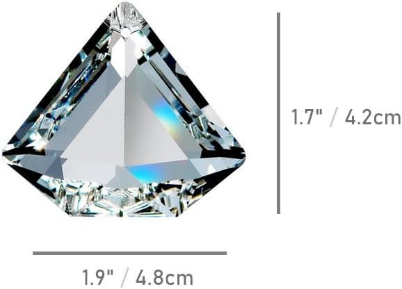 2PCS Clear Diamond Crystal Sun Catcher Prisms, STINO Hanging Suncatchers with Glass Prism, Rainbow Maker for Windows, Balcony, Kitchen, Garden Decoration (1, Diamond Clear 2Pcs)