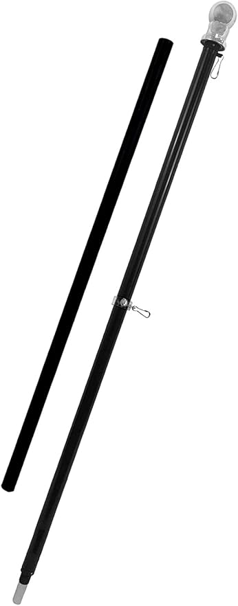 Flag Pole Tangle Free Spinning 6 Ft Flagpole by Grace Alley - Wind Resistant and Rust Proof Black Aluminum for American Flags - Residential and Commercial Grade Durability for Home and Garden and Yard