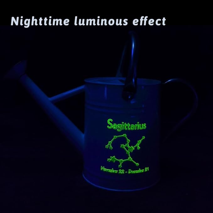 Metal Watering Can for Outdoor and Indoor Plants, Watering Can Decor, 1 Gallon (Sagittarius)