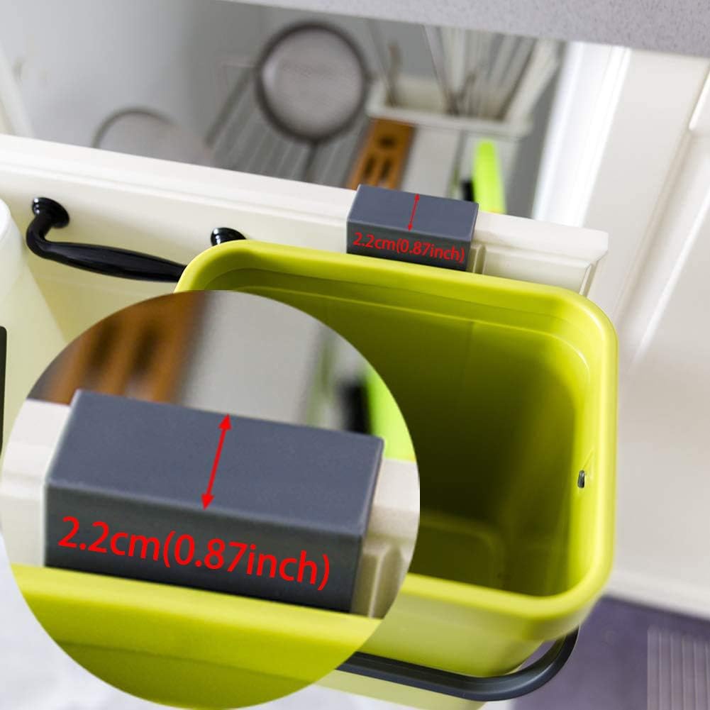 Counter Top Compost Bin with Lid for Kitchen Waste Food Scrap,Mountable Bathroom Hanging Small Trash Can Under Sink 1.3 Gal/5 L Series,Green