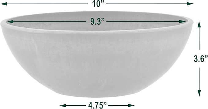 PSW Pot M25TC Collection Shallow Garden Bowl Low Planter for Succulents, Bonsai, Fairy Gardens, Herbs, 10-inch, Terra Cotta Color