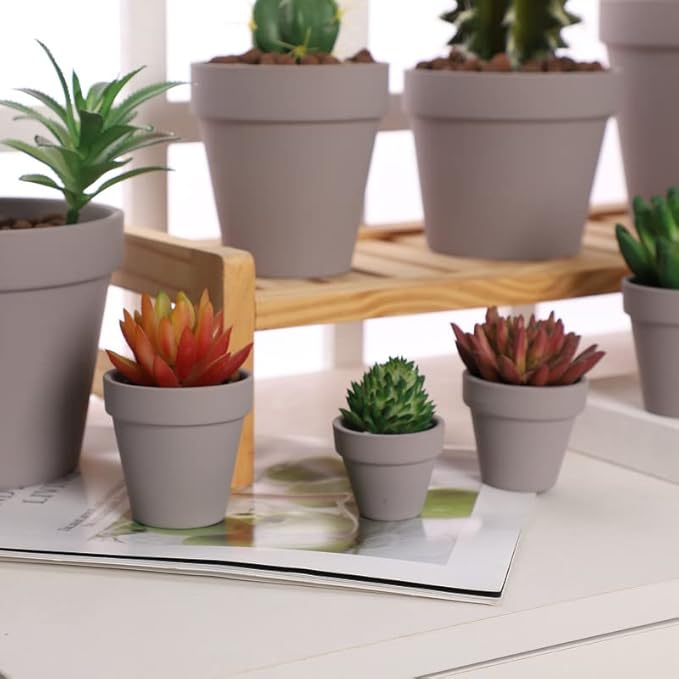 Yishang 72 pcs Small Mini Grey Clay Pots, 2.5'' Terracotta Pot Clay Ceramic Pottery Planter,Cactus Flower Terra Cotta Pots,Succulents Nursery Pots,with Drainage Hole,Great for Crafts,Wedding Favor