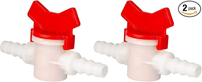 2 Pack Barbed Ball Valve 5/8" OD In-Line Ball Valve Shut-Off Switch with Hose Barb for Drip Irrigation and Aquariums Agricultura Garden