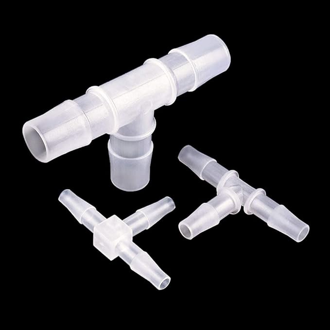 1/8" Tee Fitting Equal Barb 3 Way Hose Barb Fitting,Splicer Joint Mender Adapter Union Fitting for Fuel Gas Liquid Air (Pack of 5) for Fuel Gas Liquid Air (Pack of 5)