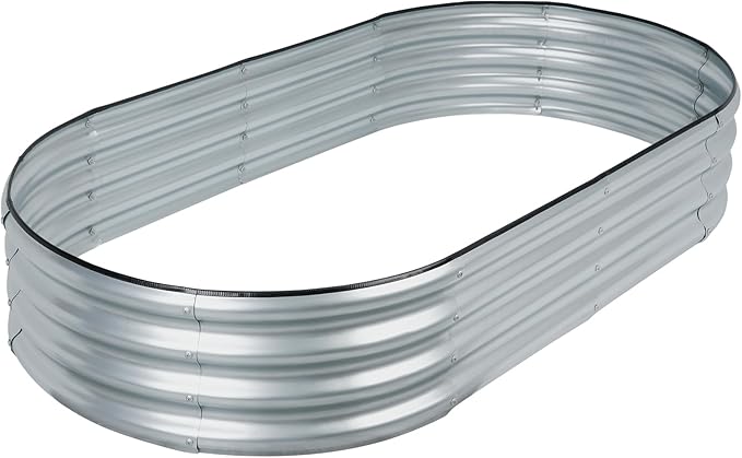 LINEX Galvanized Raised Garden Bed 6x3x1 ft, Metal Raised Garden Beds Outdoor Planter Boxes Clearance for Gardening Vegetables Flowers Herbs Above Ground