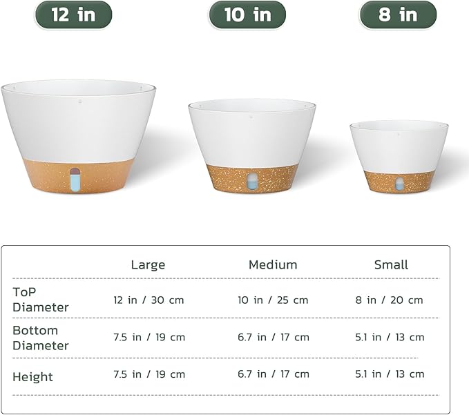 ZMTECH Hanging Planters for Indoor Plants Set of 2 Self Watering Hanging Pots Hanging Baskets Hanging Flower Pots for Outdoor Hanging Plants(8 Inch, White)