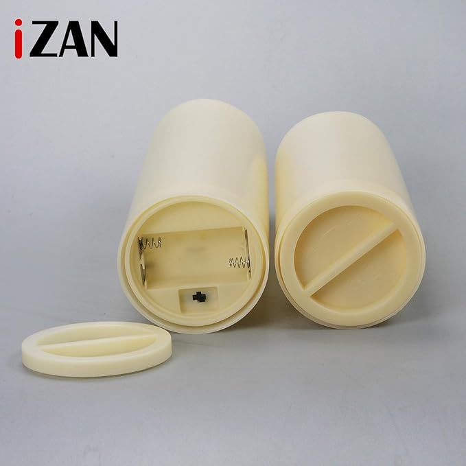 iZAN 1 PCS Outdoor Flameless LED Pillar Candle with Remote & Timer - Long Lasting Waterproof Flickering Battery Operated Electric Candle for Christmas Lantern Party Wedding Decoration 3"x7"