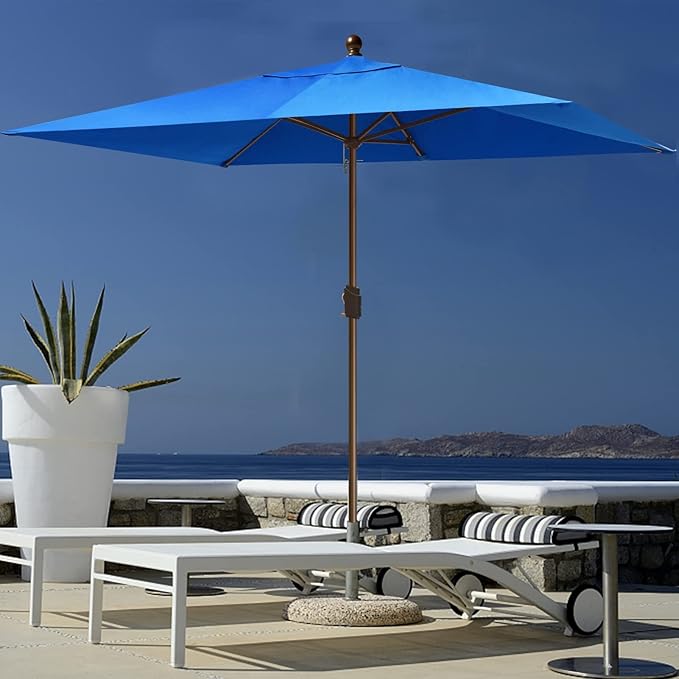 EliteShade USA 10-Year-Non-Fading 6.5x10Ft Rectangular Market Umbrella Patio Umbrella Outdoor Table Umbrella with Ventilation(Royal Blue)
