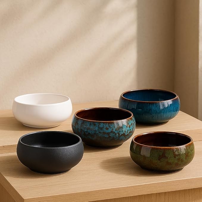 Lotus Bowl Planter, Lotus Bowls for Planting in Water Indoors,6.5-inch Round Succulent Flower Pot with Rotating Bracket, Leak-Proof Design, Suitable for hydroponic Plants, Succulents (Blue)