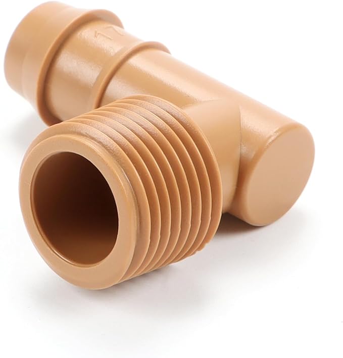 12 Pieces 3/4 Inch PVC to 1/2 Inch Drip Irrigation Adapter Fittings, 3/4" Male Pipe Thread(MPT) x 1/2" Drip Line Barbed Elbow Connectors 3/4-in PVC to 1/2-in Poly Tubing Adapter