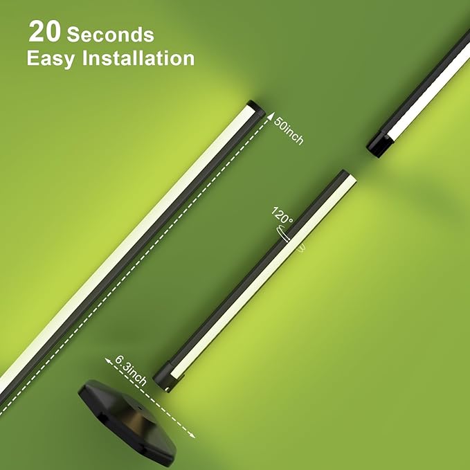 bedee LED Grow Light for Indoor Plants: 50 Inch Full Spectrum Plant Lights for Seed Starting with Timer and 10 Level Dimmable Standing Plant Growing Lamp for Greenhouse with Hanging Accessories