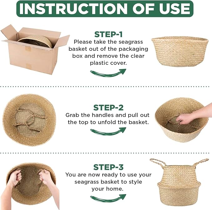 Tree Basket β Wicker Seagrass Planter for Tall Indoor Fake Olive House Plants, Decorative Rattan Baskets for 7-8 Inch Small Plant Pots (Original, Medium)