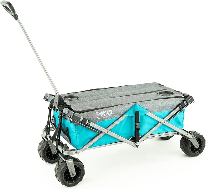 Creative Outdoor All-Terrain Deluxe Wagon | 360 Swivel All Terrain Wheels | Great for Beach, Park, Garden & Tailgate | Multiple Color Options