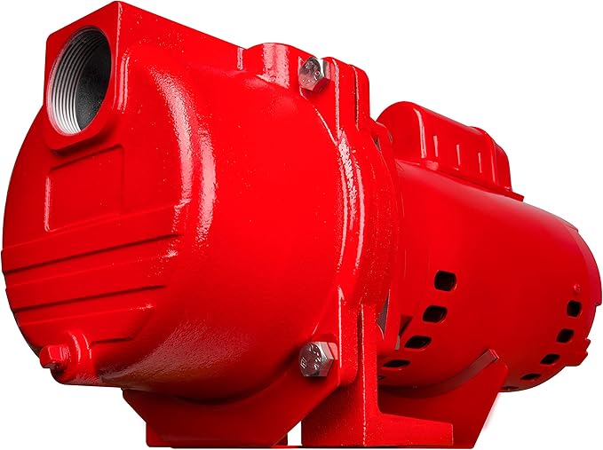 Red Lion 2 HP 230 Volt Cast Iron Sprinkler Pump Bundle with Blue Devil Motor Cover