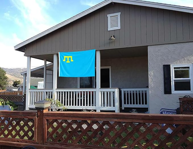 Crimea Tatar Flag 5x8FT Crimean Tatars Polyester Banner With 2 Grommets Fade Resistant Vivid Color For Patriotic Festival Events Party Decoration (Crimean Tatars, 5x8FT)