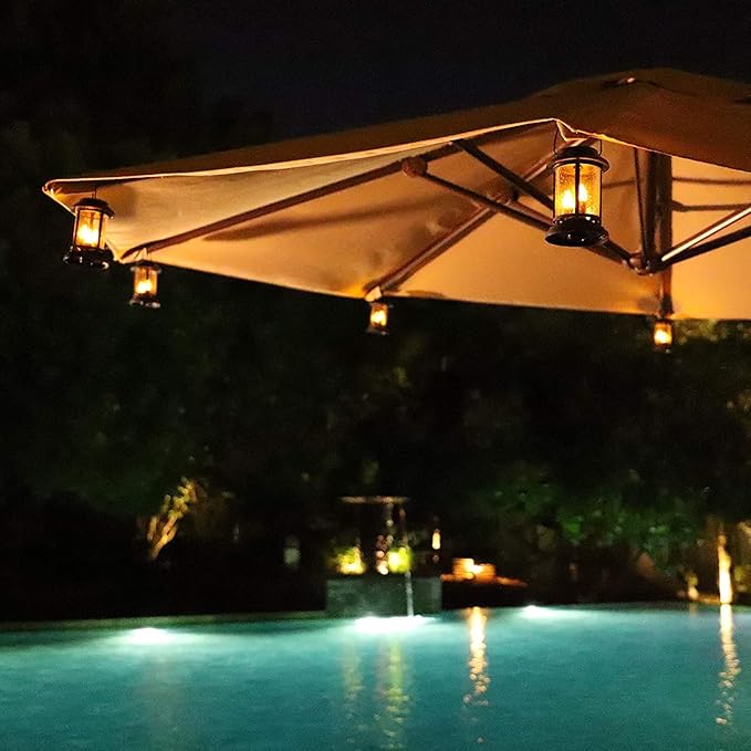 Beautyard Outdoor Solar Candles Lights Flickering Decorative Lantern Stake Lighting for Garden, Backyard, Lawn, Pathway, Patio Accessories and Decor ( 6 Pack , Black )…