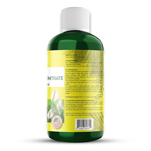 Organic Premium Kelp Seaweed Fertilizer for Peace Llily - Liquid Plant Food - Nutrient-Rich Soil Enhancer - Natural Plant Food for Spathiphyllum (8 OZ)