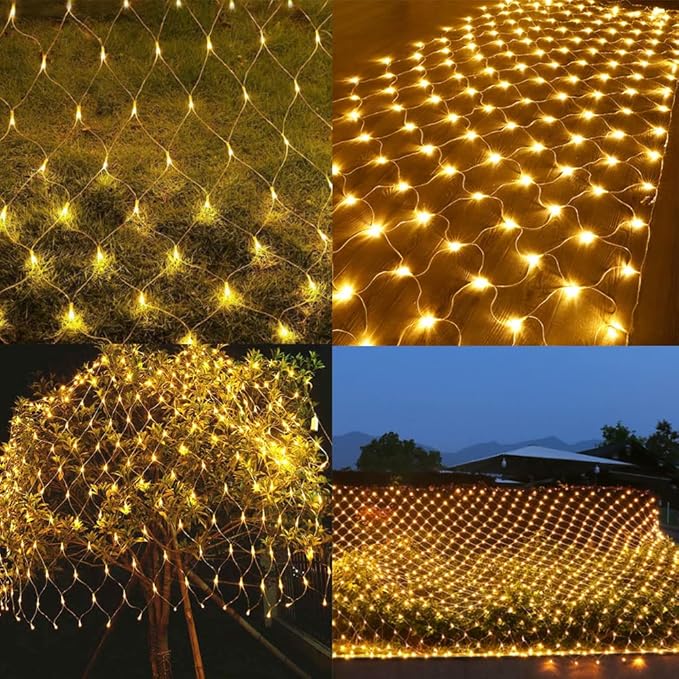 YASENN Bluetooth APP Controlled Net Lights 300 LED Mesh Light 12x5ft Fairy String Lights for Garden Patio Fence Bushes Shrub pergola Christmas Decorations(Cool White)