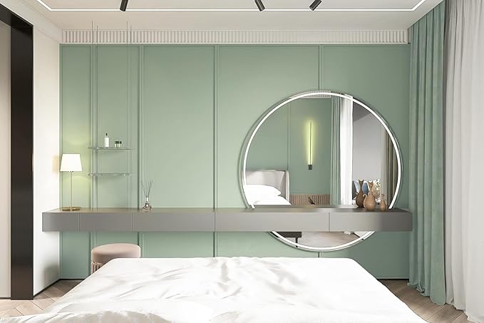 Dimoon 236''x17.7'' Green Peel and Stick Wallpaper Contact Paper Modern Self Adhesive Wall Paper Removable Renter Friendly Textured Solid Color Shelf Cabinet Vinyl Roll (236''x17.7'',Palegreen)