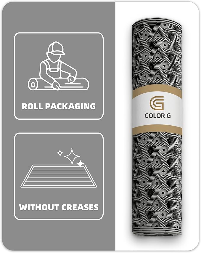 Color&Geometry Door Mat Outside Entrance with Drainage, Rubber Heavy Duty Dirt Trapper Waterproof Outdoor Welcome Mat, Outdoor Mats All Weather for Front Back Door Patio Entryway Entry, 24"X36" Grey