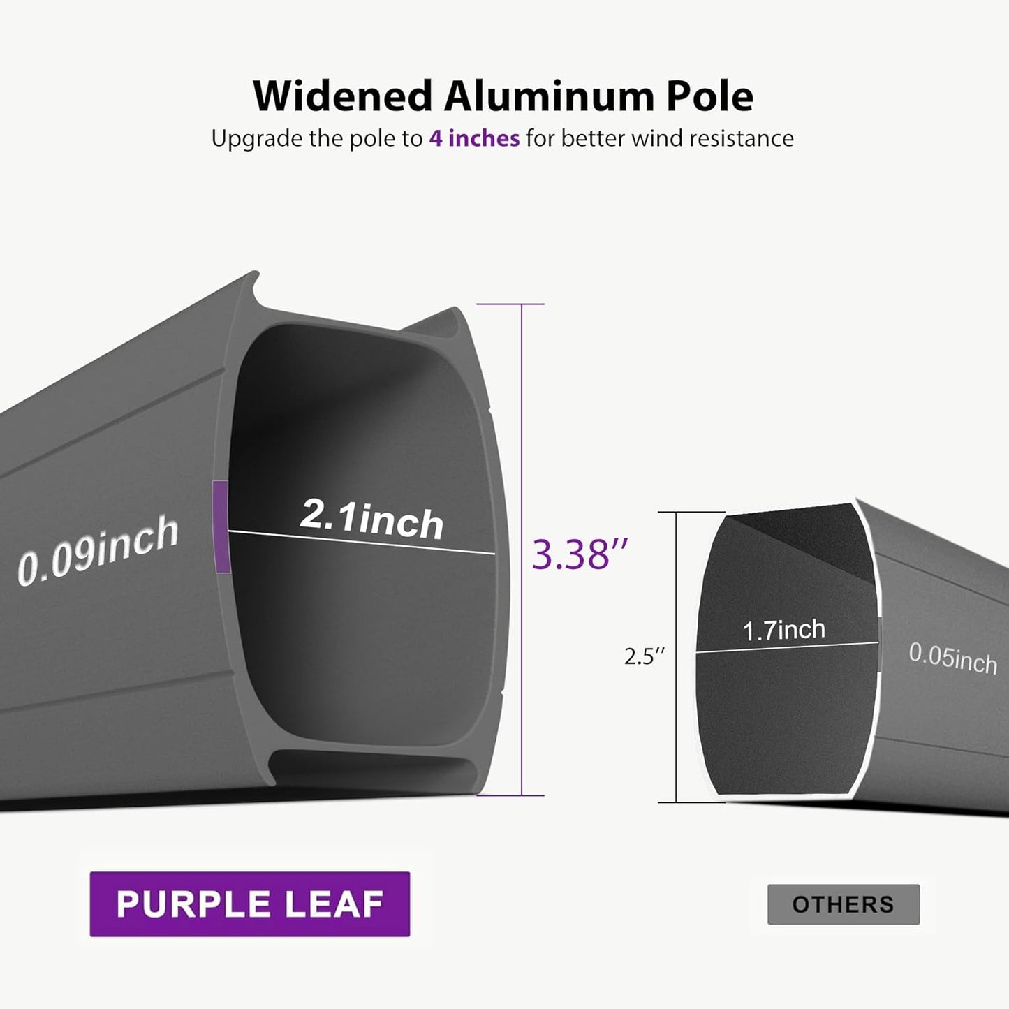 PURPLE LEAF Cantilever Umbrella 9' X 12' Outdoor Double Top Deluxe Rectangle Patio Offset Hanging Umbrella Outdoor for Garden Pool Backyard Cast Ash