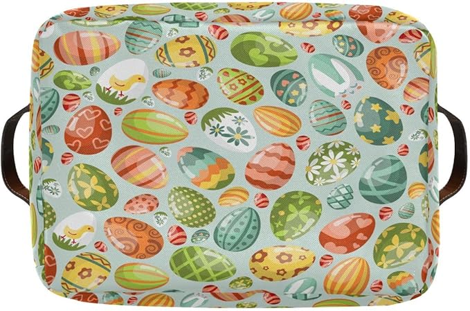 Easter Egg Rectangular Storage Basket Organizer Bin Shelf Baskets For Clothes Gifts For Home Office Dorm