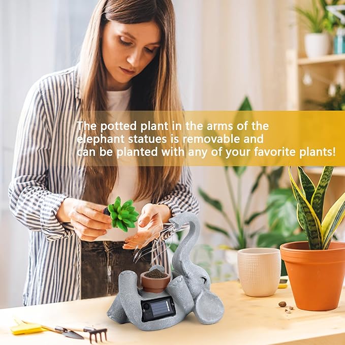 Elephant Statue for Garden Decor with LED Solar Lights,Elephant Gifts for Women,Outdoor Statue Decorations,Garden Statues,Funny Patio and Outdoor Yard Decoration