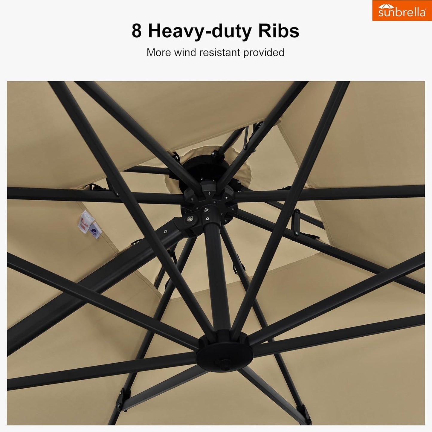 PURPLE LEAF Cantilever Umbrella 10 Feet Outdoor Double Top Large Offset Hanging 360° Rotation Square Umbrella for Garden Patio Deck Pool Backyard Spectrum Sand