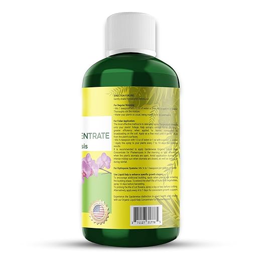 Organic Premium Kelp Seaweed Concentrate: Fertilizer for Phalaenopsis Orchids โ Liquid Plant Fertilizer โ Orchid Bloom Booster โ Seaweed Extract for Plants (8 OZ)