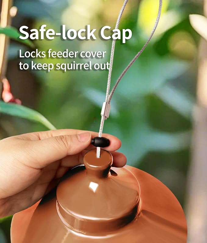 Squirrel Proof Bird Feeder for Outdoor, Gravity Sense Squirrel Proof Wild Bird Feeders for Finch Cardinal Chickadee, 4.8LB Large Capacity Hanging Birdfeeder