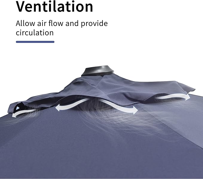 PURPLE LEAF Patio Umbrella with Base 10 Feet Outdoor Cantilever Square Umbrella Aluminum Offset Umbrella with 360-degree Rotation for Garden Deck Pool Patio, Navy Blue