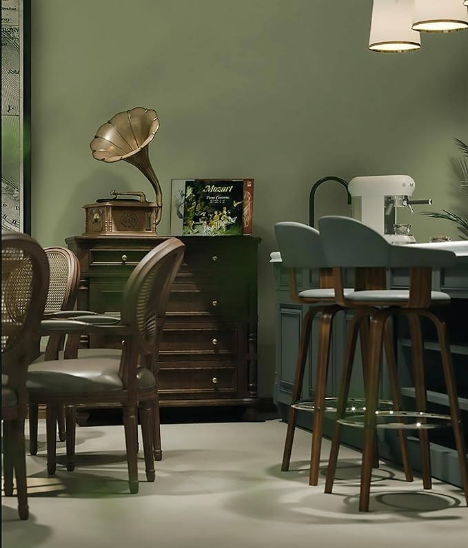 Dimoon 110''x17.7'' Green Peel and Stick Wallpaper Contact Paper Modern Self Adhesive Wall Paper Removable Renter Friendly Textured Solid Color Shelf Cabinet Vinyl Roll (110''x17.7'',Olive Green)