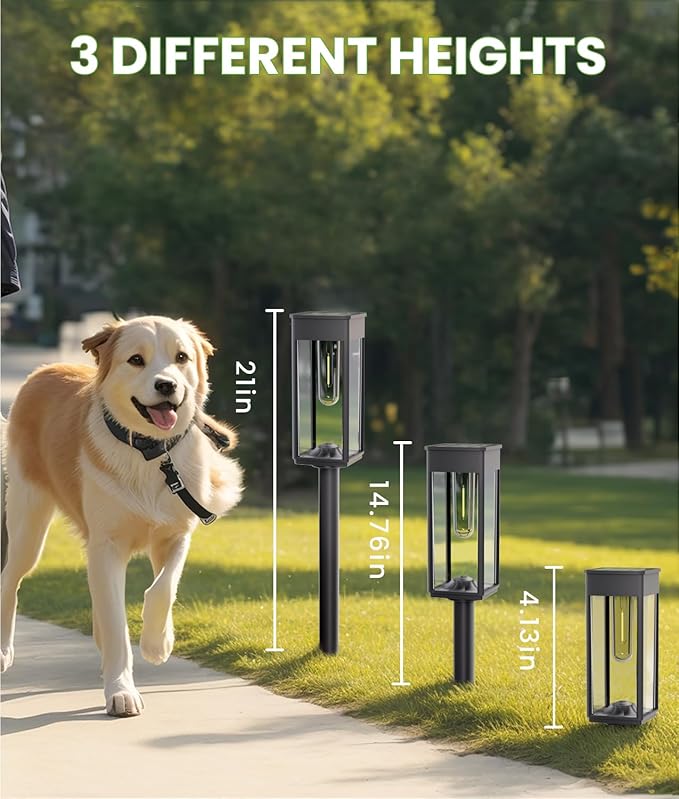 Solar Lights Outdoor Waterproof, 8 Pack Bright Solar Pathway Lights, Auto On/Off Outdoor Light for Yard Landscape Patio Lawn Path Walkway Driveway