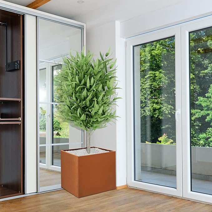 Corten Steel Planter Box Metal Square Planters Steel Large Planter Outdoor Tall Plant Durable Antique Detached for Commercial Residential Patio Deck and Backyard 26 Inch