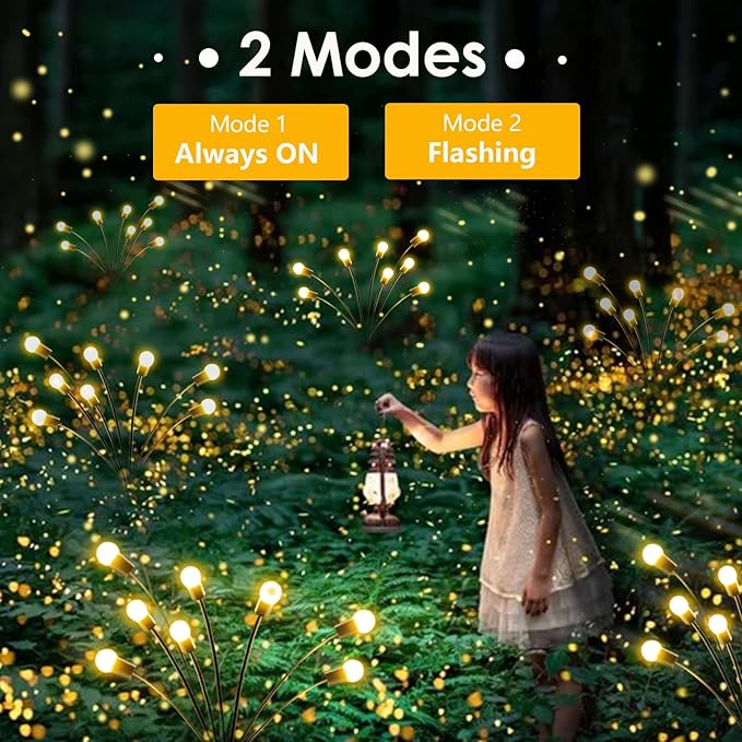 8-Pack Solar Garden Lights, 64 LED Solar Lights Outdoor for Garden Decor, Waterproof Firefly Light Outdoor (Sway by Wind), Swaying Light for Outside Yard Pathway Landscape Decorations (Warm White)