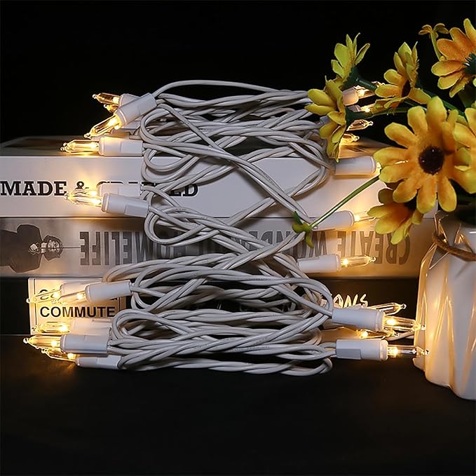 MULTI-SPARKING White Christmas LED Lights - 35 Count Warm White Christmas String Lights for Small Tree, Crafts, Holiday, Indoor/Outdoor Decorations, 11 Feet White Wire, UL Certified, Connectable