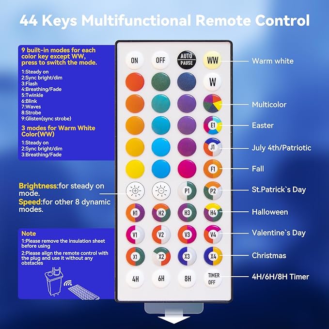 LitHome 99ft 300Led Color Changing String Lights with Remote,35 Colors RGB Christmas Lights with Timer,Dimmable Led String Light Outdoor,Xmas Tree Light Indoor Plug in for Halloween Fall Party Decor