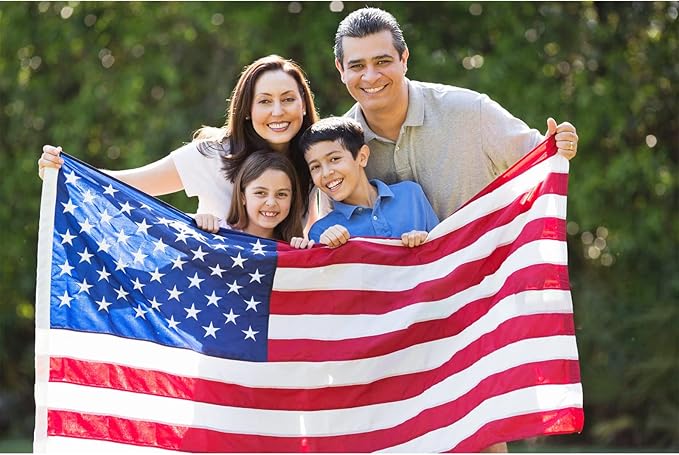 Homissor American Flag 4X6 USA US Flags 4’ x 6’ Heavy Duty Outdoor Made of Durable Nylon Flag with Embroidered Stars, Sewn Stripes and Brass Grommets