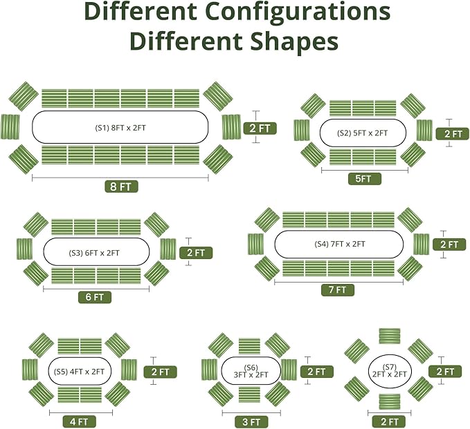 Raised Garden Bed Kit, 8x2x1 ft Galvanized Planter Box Outdoor, Oval Large Metal Raised Beds for Gardening Vegetables Flower Herb (Navy Blue)