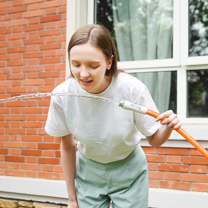 Fevone 3 ft Garden Hose, Hose Reel Leader Hose, Hybrid Polymer, Kink Resistance, Flexible, Durable, Leak Free, Aluminum Fittings, 3/4" GHT, 5/8" ID, 600 Psi, Drinking Water Safe