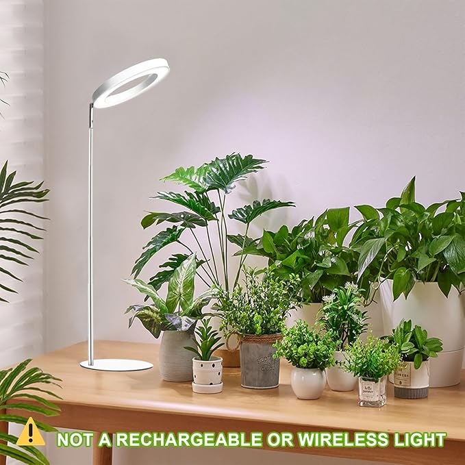 yadoker Plant Grow Light for Indoor Plant,Desk LED Grow Light,Height Adjustable,Automatic Timer with 8/12/16 Hours,10-Level Brightness,Ideal for Small Plant Grow