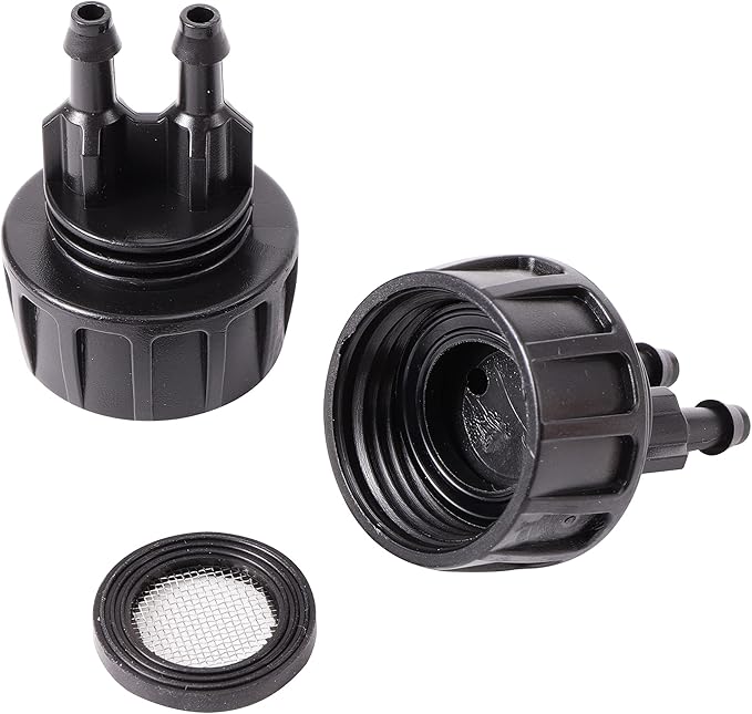 Inner 3/4 inch to Double 1/4 Pipe Joint with Four Black Strainer 6-Point Washers,Garden Irrigation System Used in Gardens,Lawns