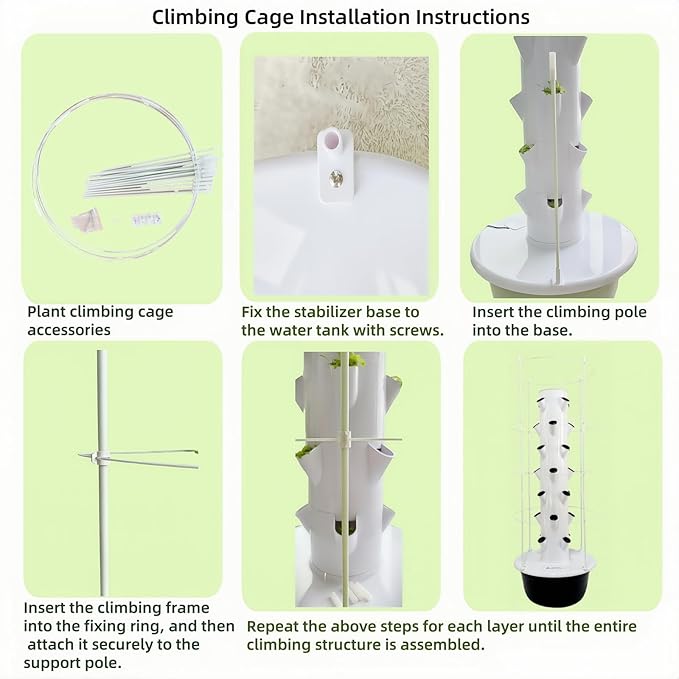 Hydroponic Growing System Kit,Indoor&Outdoor Vertical Hydroponic Growing Garden for Leafy Greens & Herbs, 28 Plant Sites with Climbing Trellis, Energy-Efficient Kit