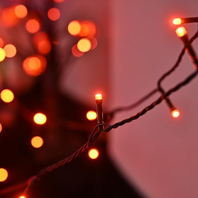 600 LED Halloween Lights, 216 FT Waterproof Halloween String Lights, Orange Halloween Lights Outdoor with 8 Lighting Modes for Halloween Outdoor Party Yard Garden Decoration