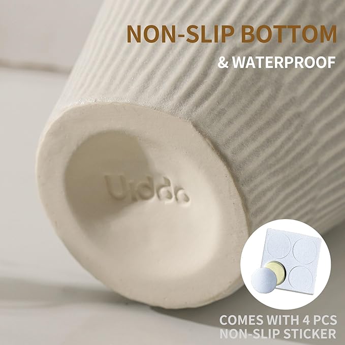 Ceramic Vase for Home Decor,11.6 Inch Flower Vases,Decorative Blue Vase for Pampas Grass,Modern Art Texture Vases for Home Entryway Living Room Dining Table Farmhouse Office Decor(Grey)