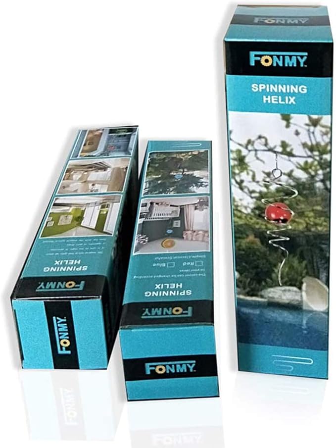 FONMY Gazing Ball Stainless Steel Spiral Tail-Decorative Wind Spinner, with Hanging Swivel Hook, Indoor Outdoor Decoration Silver Red -13 inch Height