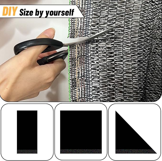 Cool Area 55% 10x20ft Sunblock Shade Cloth Cover Mesh UV Resistant Net for Garden Flower Plant Greenhouse, Black