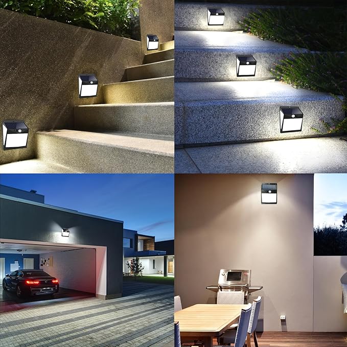 Solar Lights Outdoor 238 LED, 270° Wide Angle Motion Sensor Lights with 3 Modes, IP65 Waterproof Solar Powered Wall Lights for Yard Garden, Patio, Driveway(2 Pack)